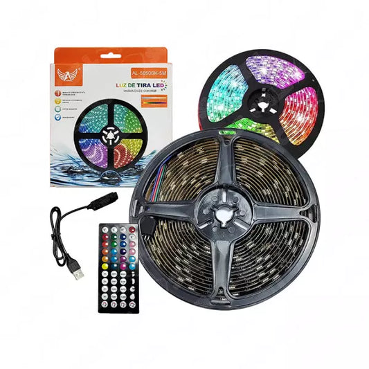 Fita de Led 5v Usb RGB Ritmo Musical e Controle (AL-5050SK-5M) - 5m