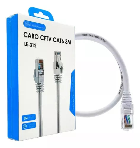 CABO DE REDE CFTV CAT-6 3 METROS ITBLUE LE 312
