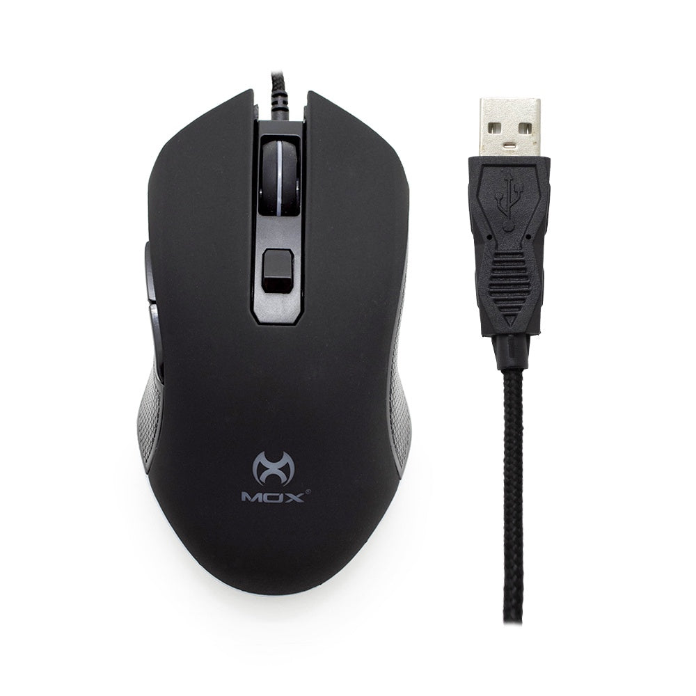 Mouse Gamer Mox 6d Com Fio Mo-gm800 Led Rgb 3600dpi Cor Preto