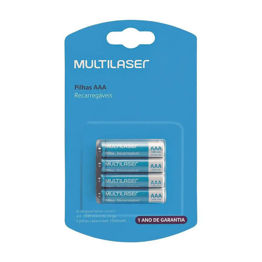 Pilhas Recarregáveis AAA 1000Mah com 4 Unidades Multi - CB050