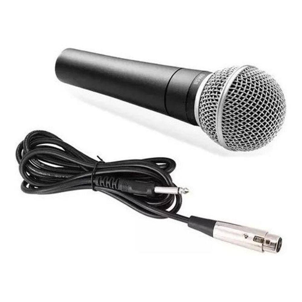 Microfone Profissional Lelong Com Cabo De 5m Preto Le903