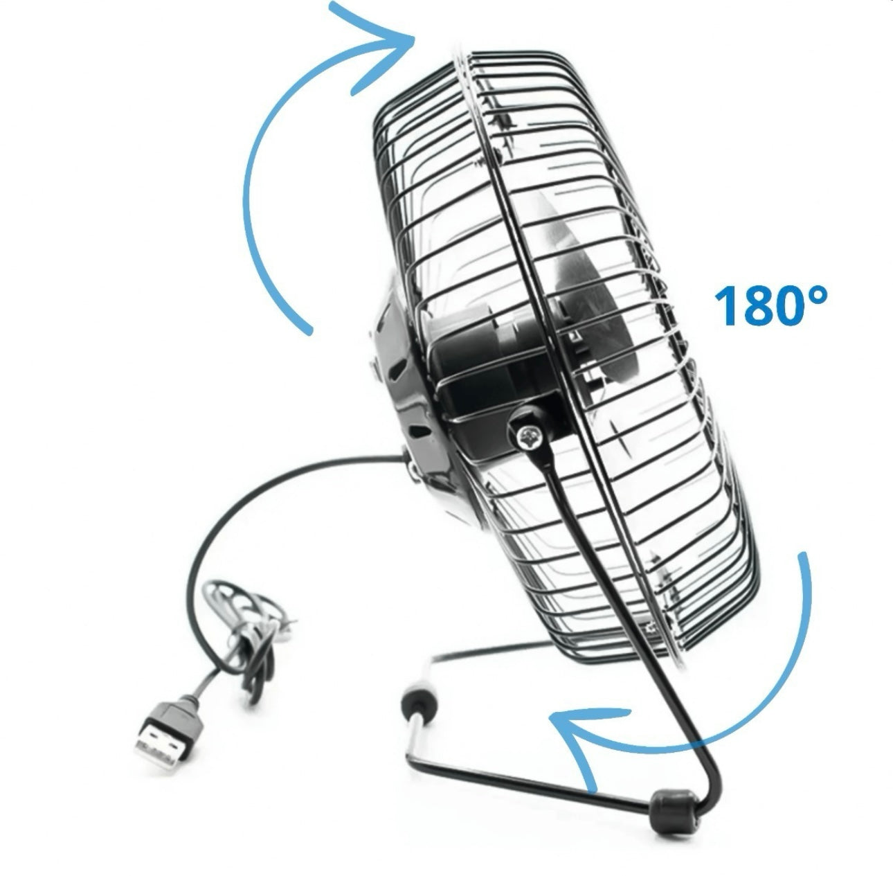 Ventilador de Mesa USB Premium Mini com 4 Pás de Metal Potente e Silencioso LS906