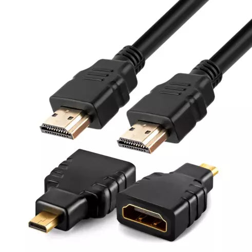 KIT ADAPTADORES HDMI CABO + MICRO HDMI + MINI HDMI KNUP KPYP5029 KPYP5030