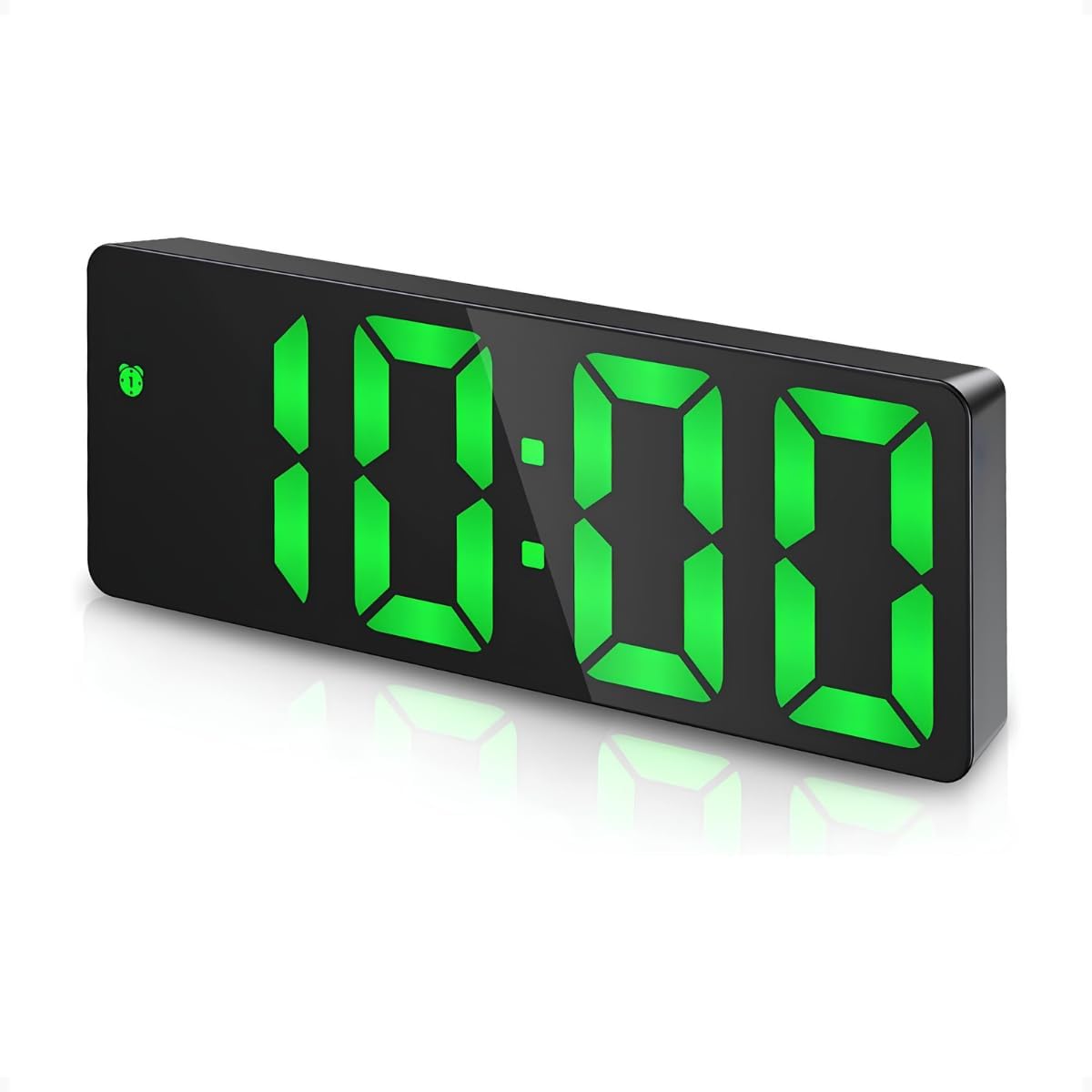 Relogio Despertador Led Para Quarto Com Luz Noturna E Temperatura Relógio De Mesa USB Digital Visor 12/24h Brilho Ajustável (Led Verde)