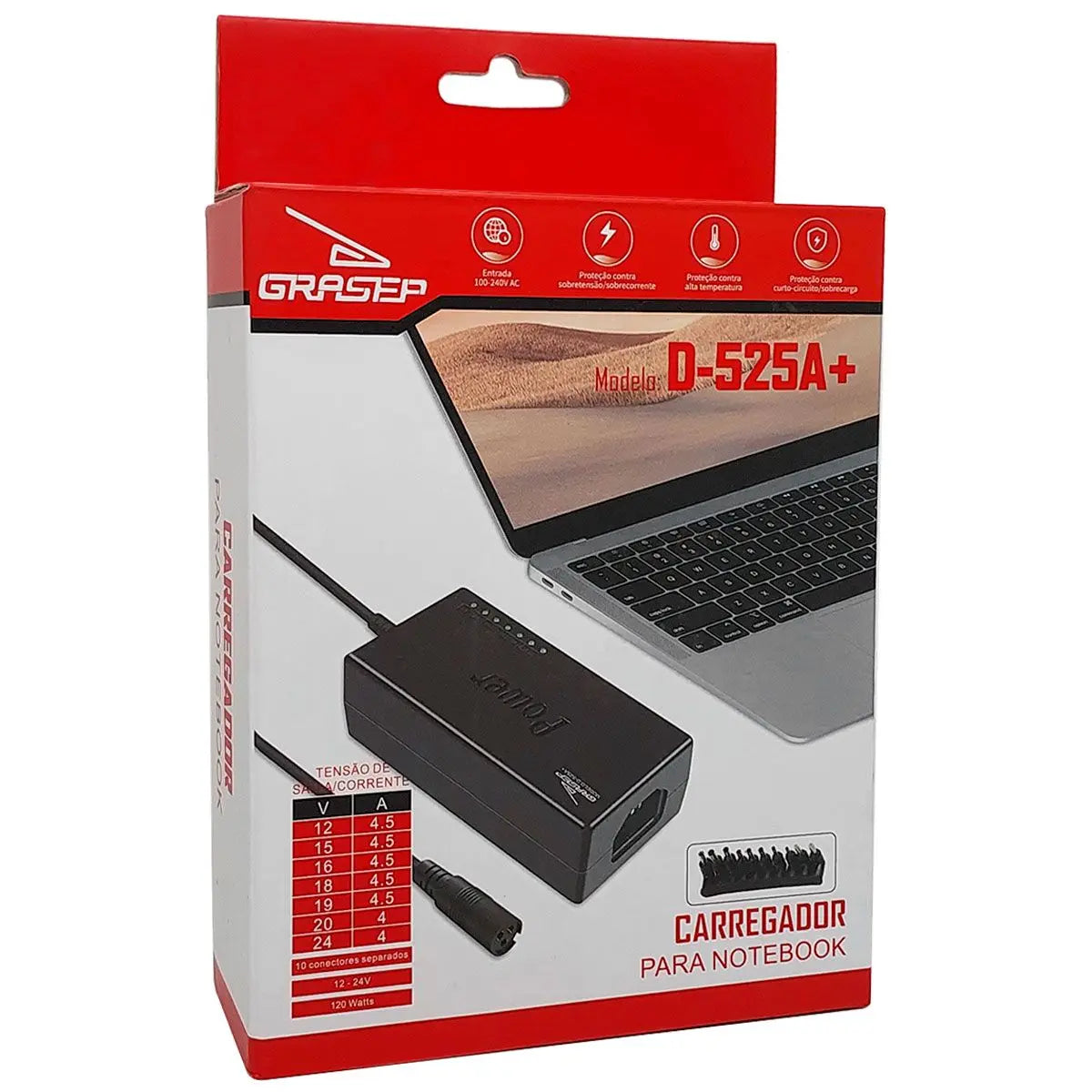 Fonte Universal para Notebook 10 Plugs Diferentes - D525