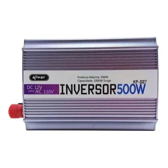 Inversor Veicular de Energia Com Usb 500w De 12v Para 110v Knup KP-507