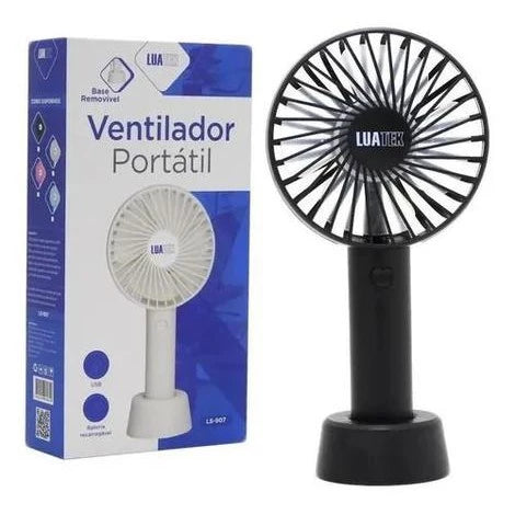 Ventilador portátil Luatek LS-907 Recarregável cor preto