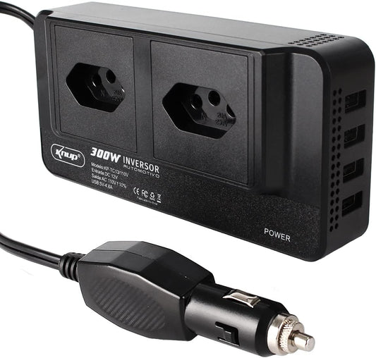 Inversor Tensão 12v 110v Veicular 300w Conversor 4 Porta Usb