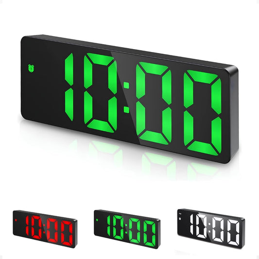Relogio Despertador Led Para Quarto Com Luz Noturna E Temperatura Relógio De Mesa USB Digital Visor 12/24h Brilho Ajustável (Led Verde)