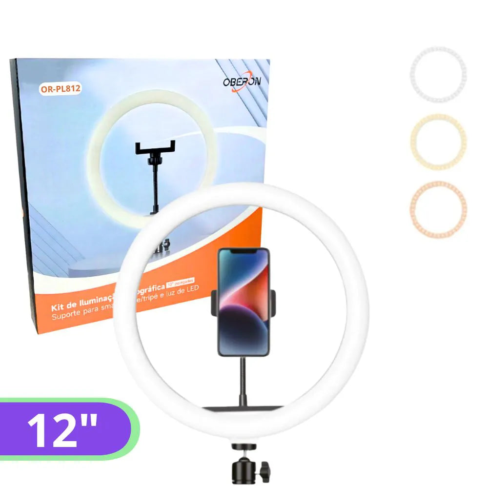 Iluminação Led Ring Light 12 Polegadas Com Tripé 2 metros