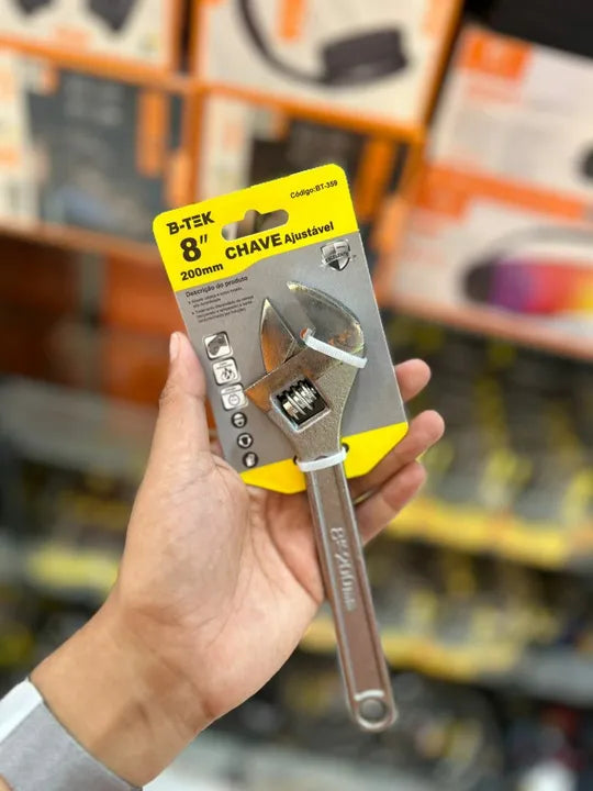 Chave Inglesa Ajustável 8 Pol 200 Mm Aço Crv Cromada bt359
