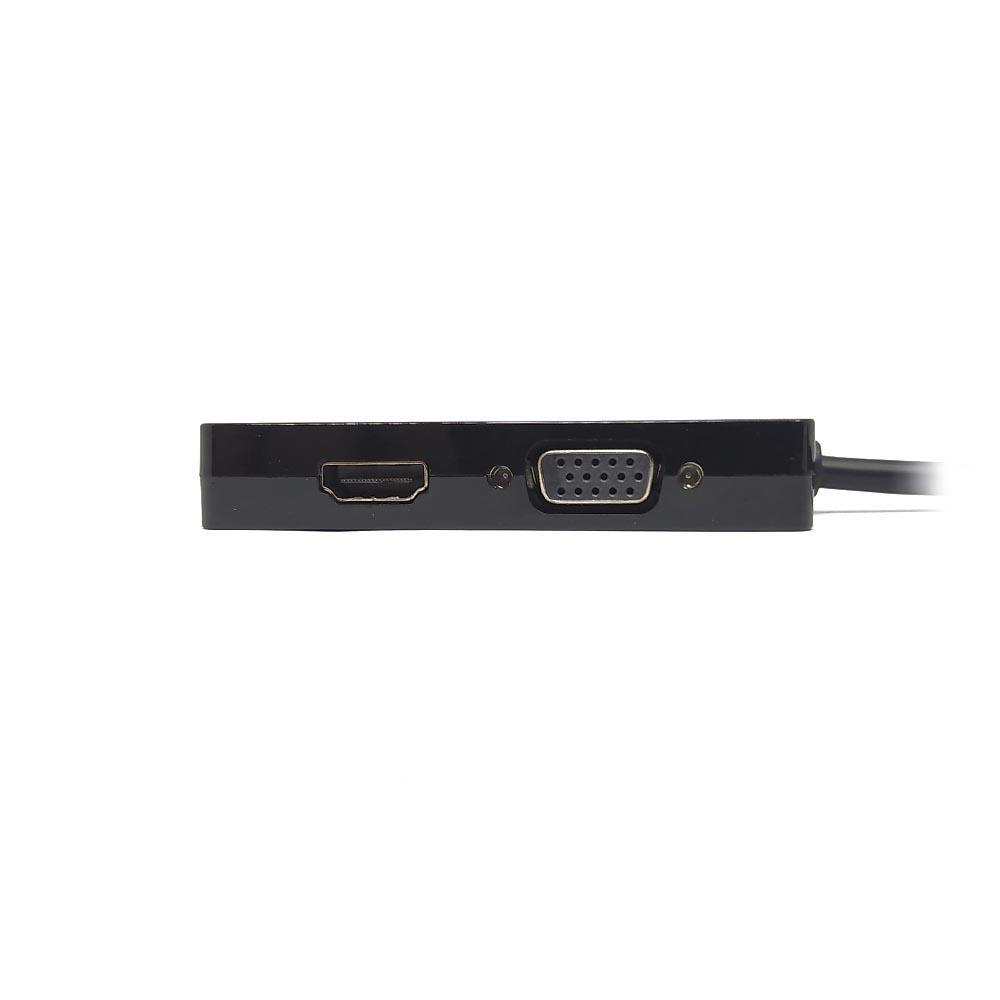 Conversor Adaptador Displayport X Hdmi, Vga, Dvi 3 Em 1