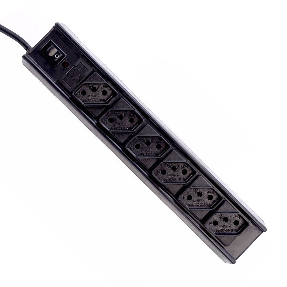 Extensao Filtro De Linha Com 6 Tomadas FL-61BK C3Tech