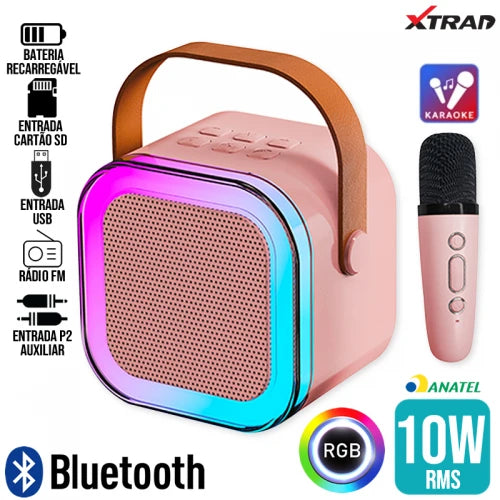 Mini Caixa de Som 20W Com Microfone Sem fio Alterador de Voz KA-8072