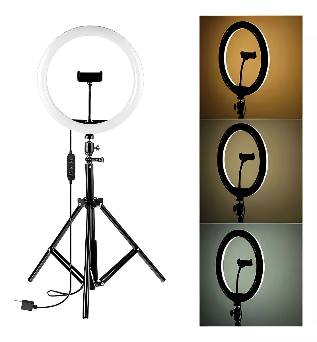 Ring Light 8 Pol 20 Cm Tripé Mesa Suporte Celular Câmeras