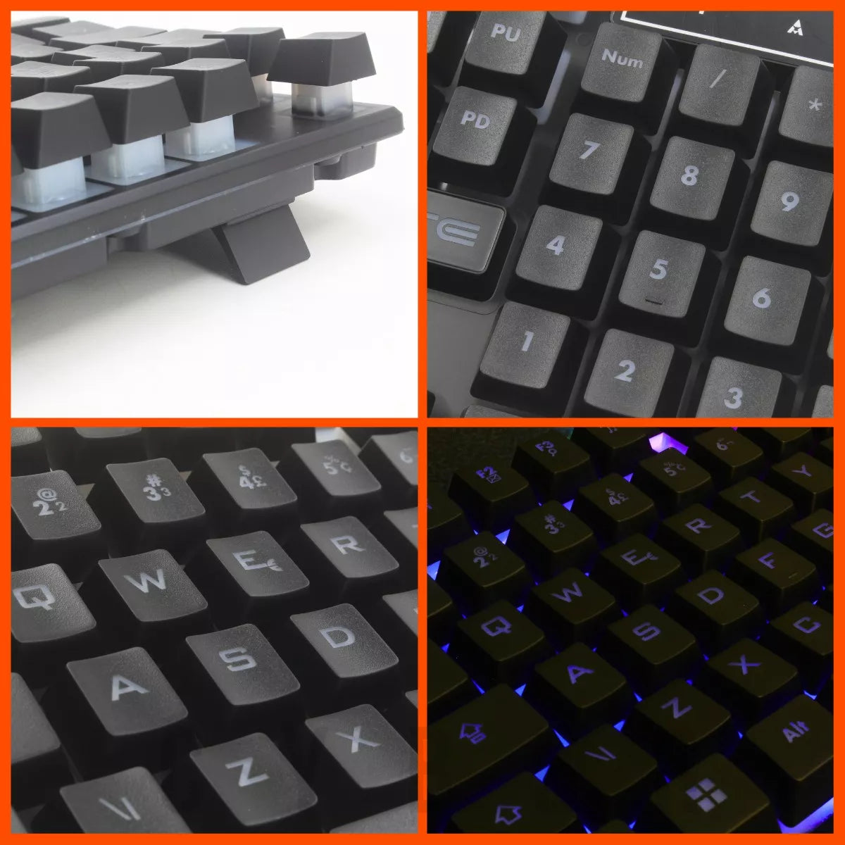 Teclado Usb Gamer Semi Mecânico Led Rgb Computador MTGE 107
