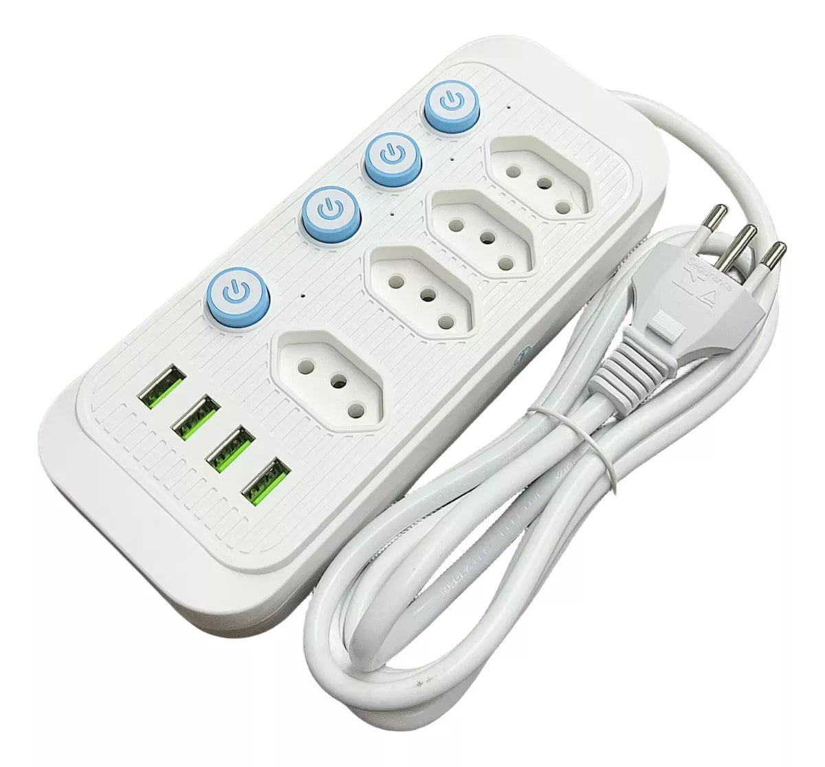 Extensão 4 Tomadas E 4 Usb Led Bivolt Power 110v/220v
