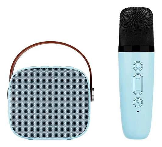 Caixa De Som Bluetooth Com Microfone Karaokê Kapbom Ka 8787 Cor Azul-aço 110v/220v