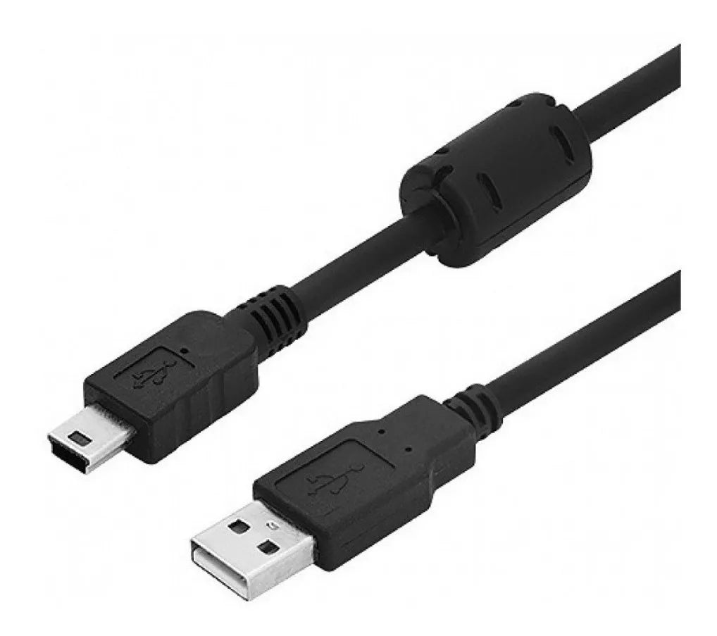 Cabo De Dados Usb Para Mini Usb Com Filtro V3 1,5m Preto