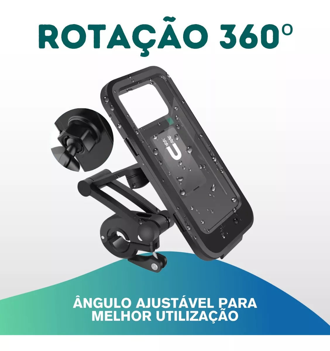 Suporte Moto E Bike Bmax Á Prova Dágua Articulado 360° Com Travas LE078