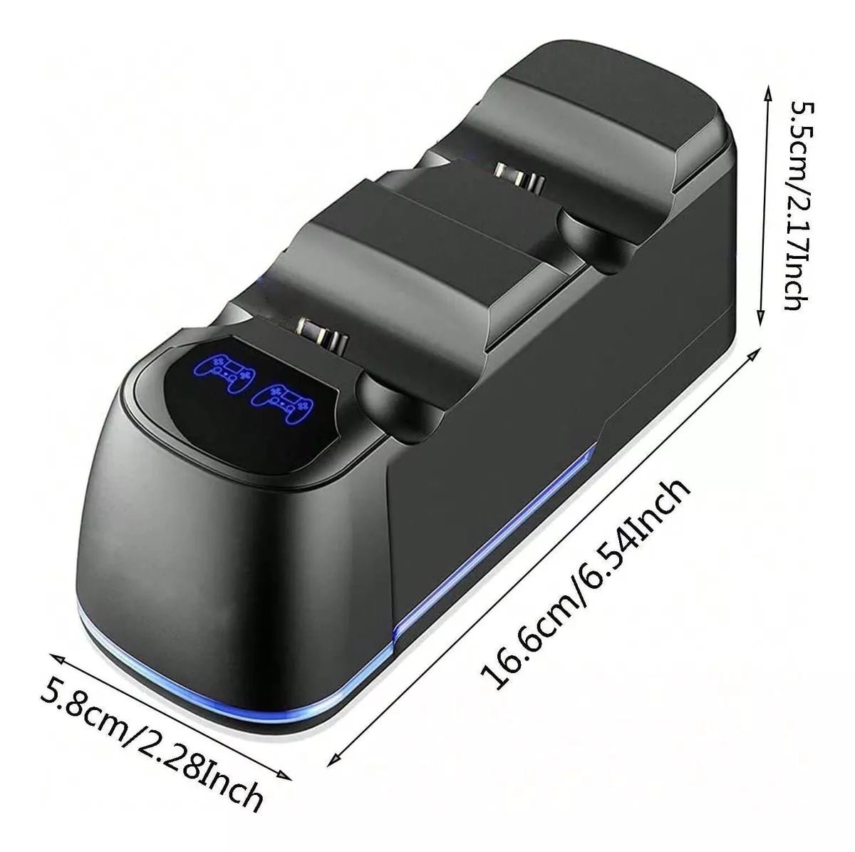 Base Recarga P/ Controles De Ps4 2 Controles Led Indicador