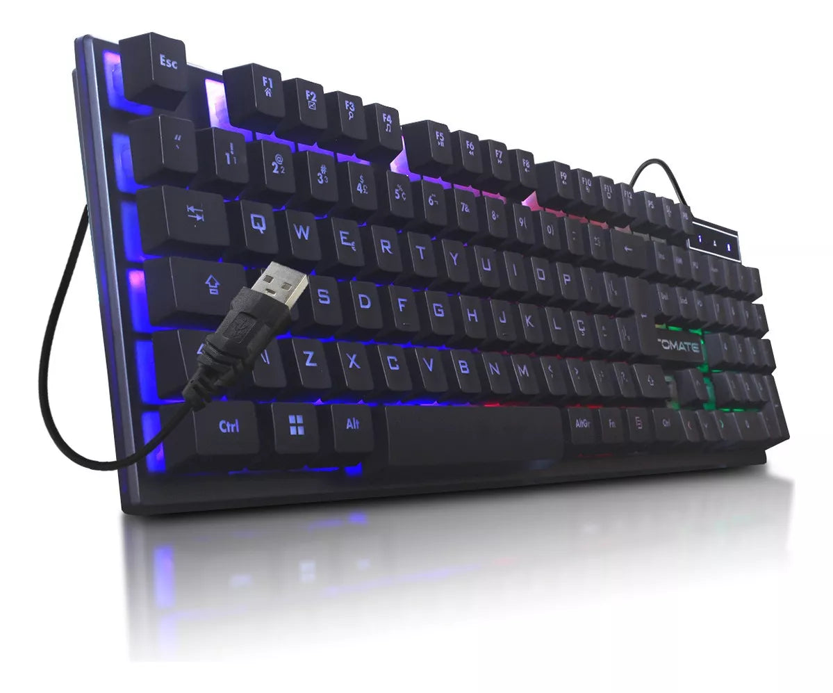 Teclado Usb Gamer Semi Mecânico Led Rgb Computador MTGE 107