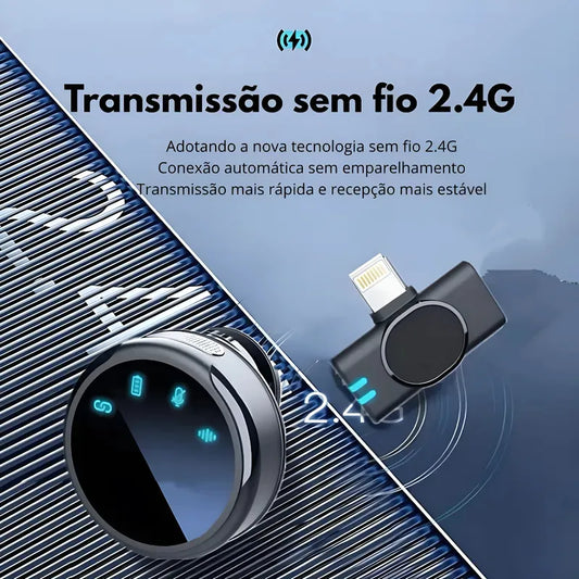 Microfone Lapela Kapbom S2mic 2 Unidades Recarregável