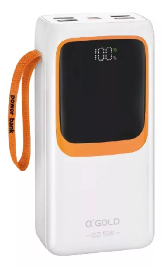 Carregador Portátil Power Bank TURBO 30000mAh com Lanterna Carregamento Rápido Quatro Entradas USB  2 Cabos Inclusos  BTE46