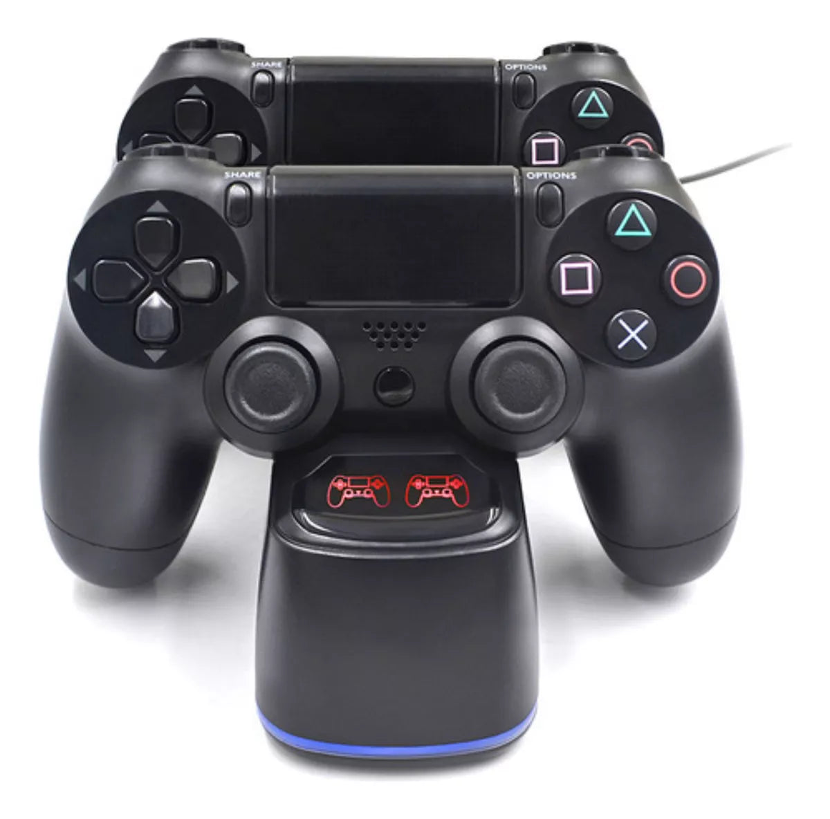 Base Recarga P/ Controles De Ps4 2 Controles Led Indicador