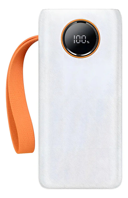 Carregador Portátil 30000mah Power Bank Turbo 22.5w Potente Cor Branco
