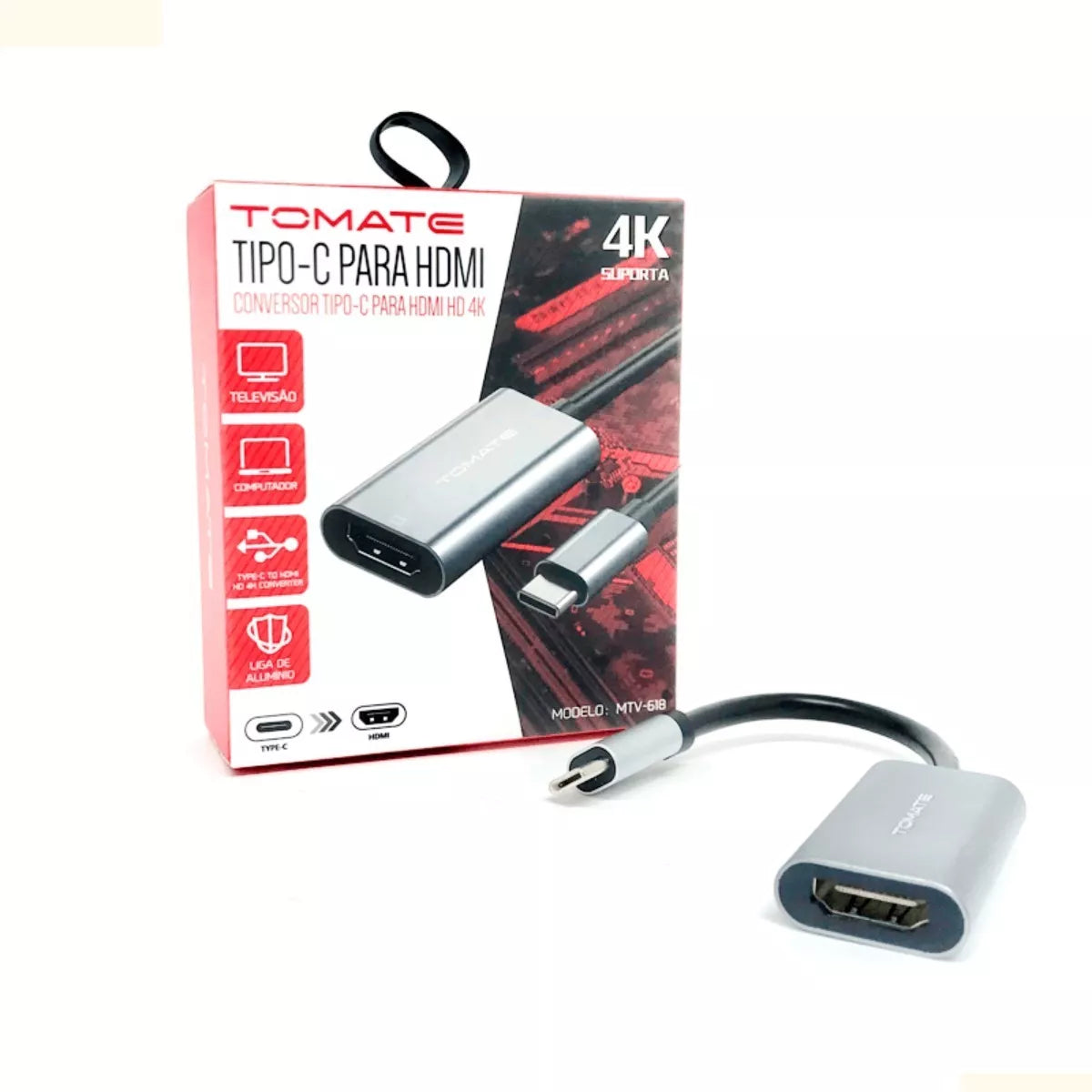ADAPTADOR TYPE C PARA HDMI 4K TOMATE MTV618