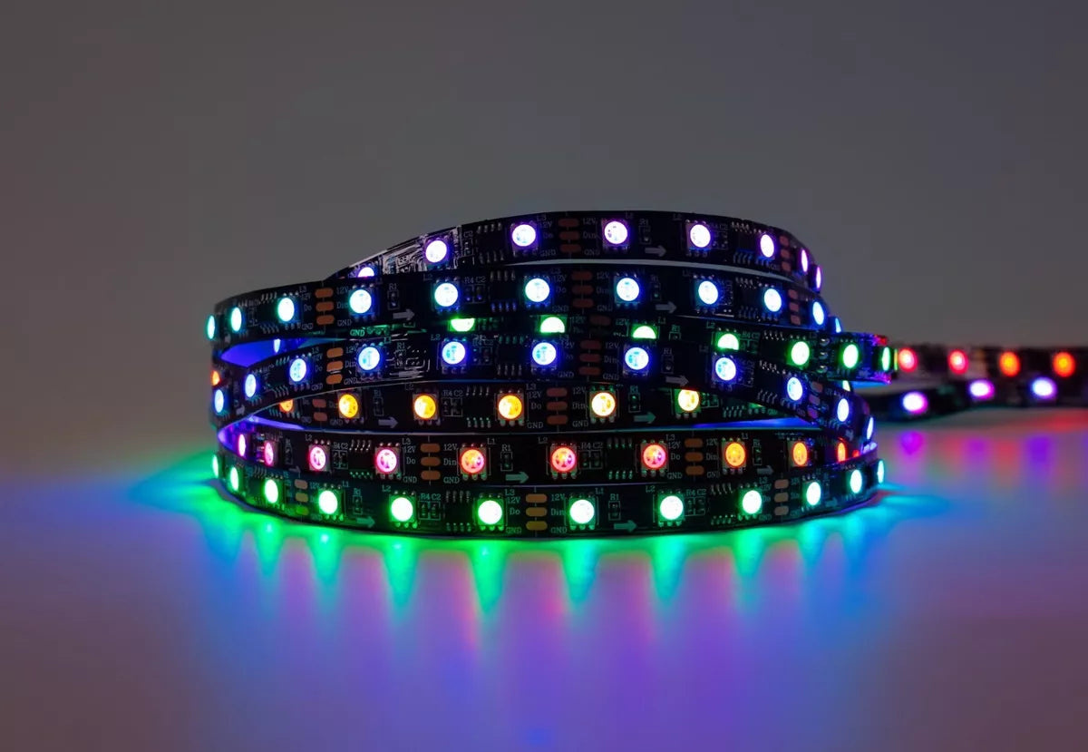 Fita Led Ws2811 5m Endereçavel 300 Leds Ip20 + Controladora