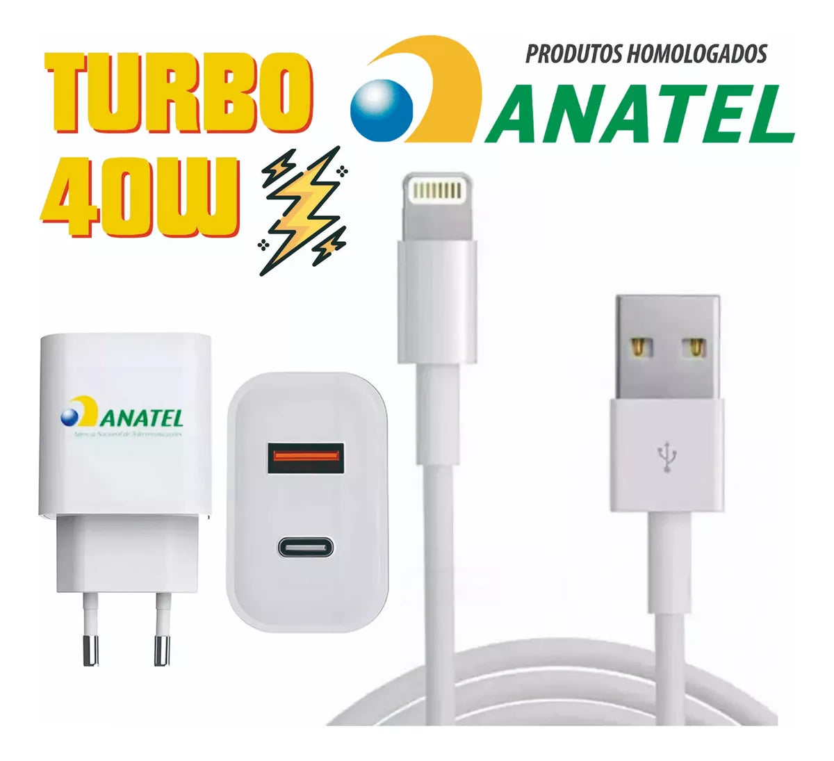 Carregador Turbo 40w Para iPhone ca42-2