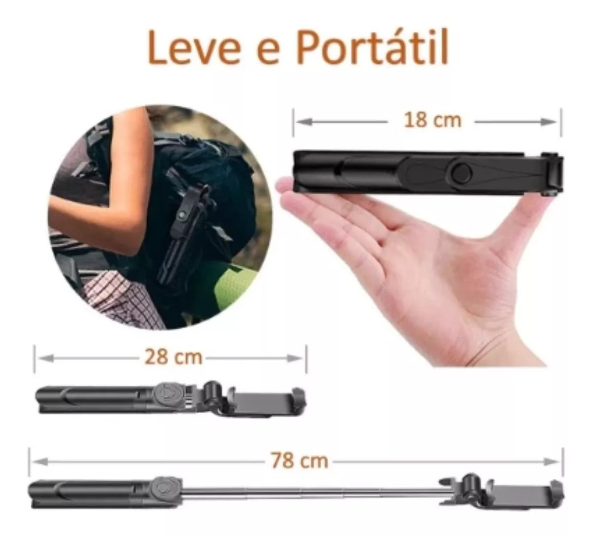 Bastão De Selfie Tripé Com Controle Bluetooth KA ZP119