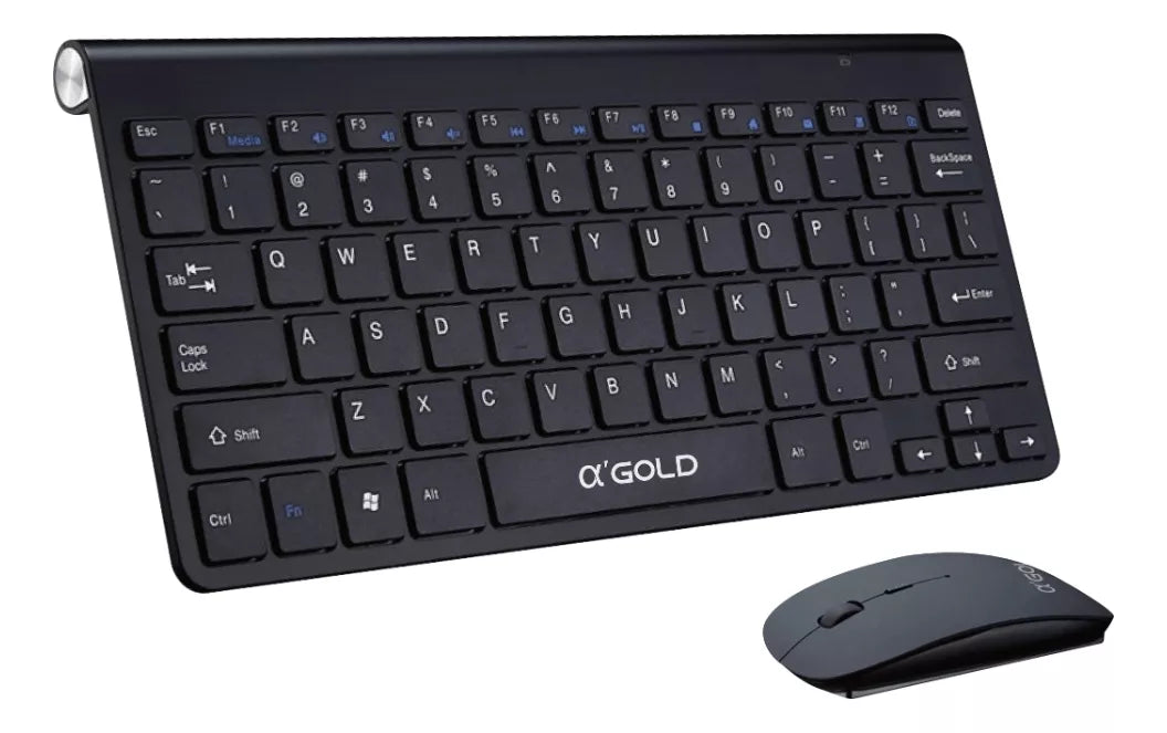 Teclado Sem Fio E Mouse Wireless Super Compacto Premium PRETO TCD02