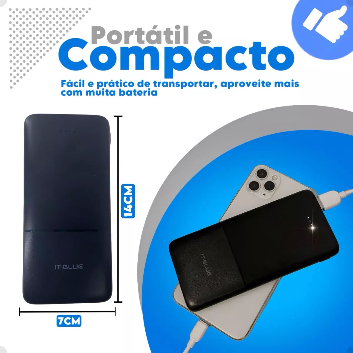 Power Bank Carregador Portátil Turbo Rápido 10000mah 2 Saída max-0531