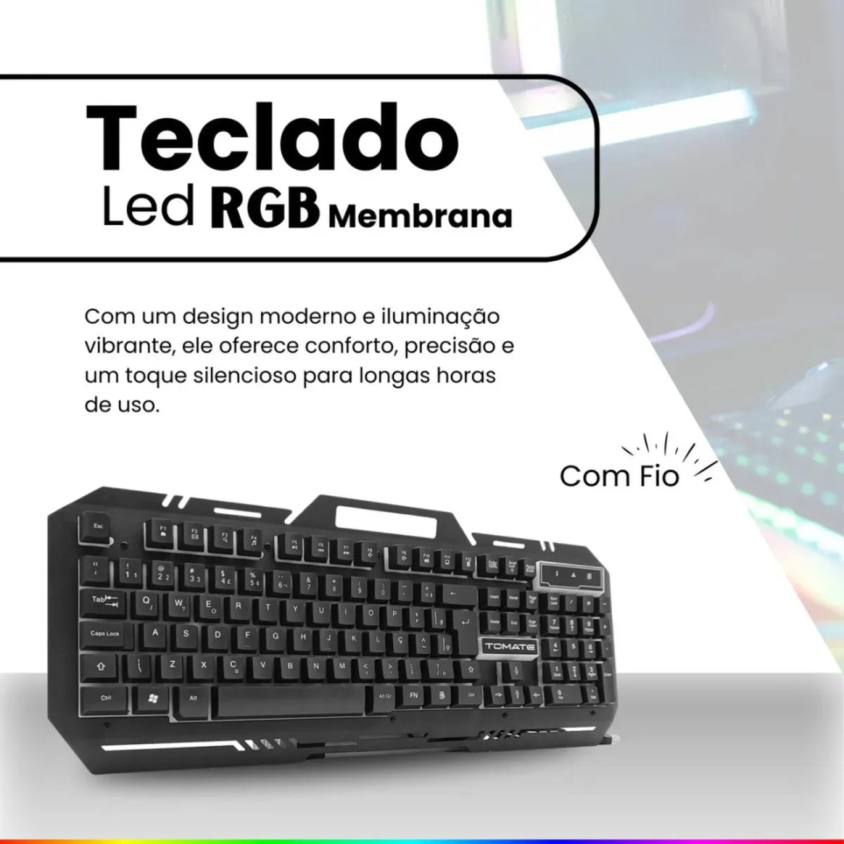 Teclado Led Rgb Membrana Tomate Mte-g107a Para Gamers