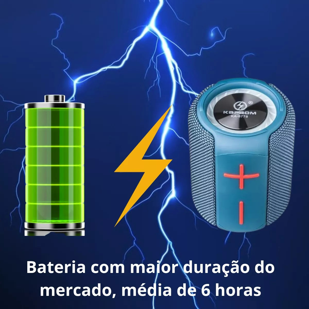 Caixa de Som Portátil Bluetooth RGB 6W RMS ka 8778