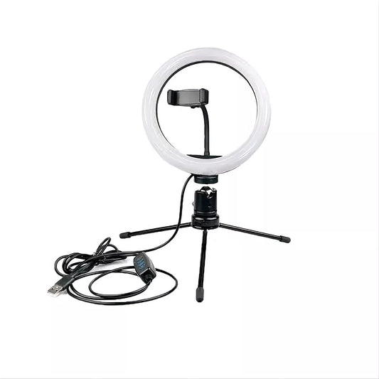 Ring Light 8 Pol 20 Cm Tripé Mesa Suporte Celular Câmeras