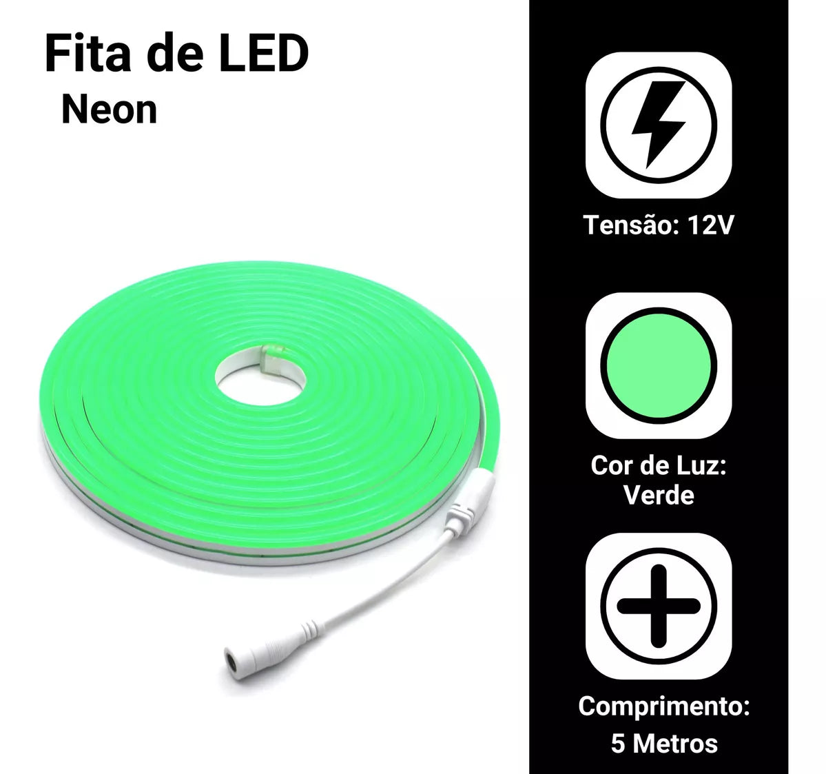 Fita Led Neon 5m Flexivel Siliconada - 12V