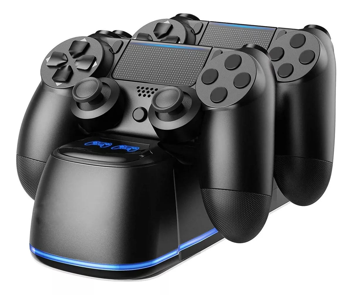 Base Recarga P/ Controles De Ps4 2 Controles Led Indicador