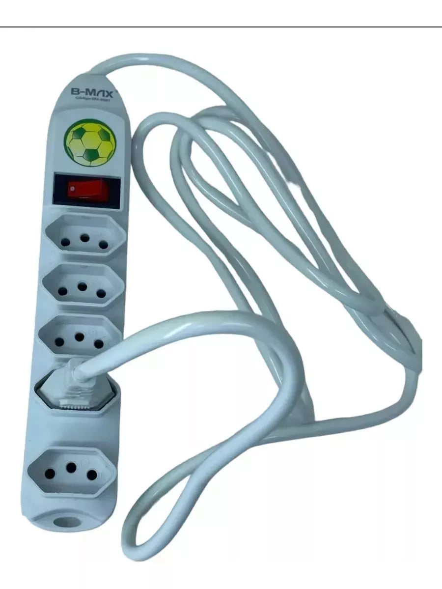 Filtro De Linha De 3 Metros Com 5 Tomadas Bivolt Bmax Bm 8687