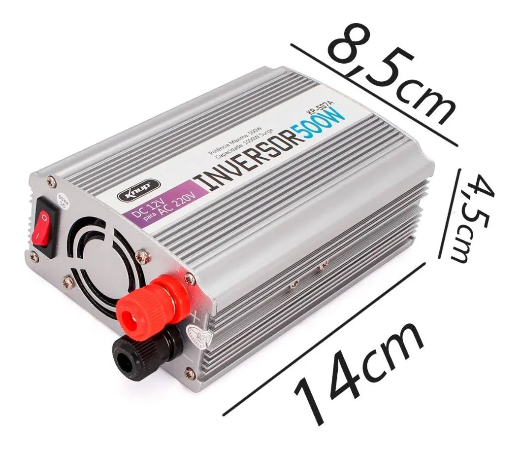 Inversor 12v 220v 500w Converso Tensão Automotivo Usb 60hz