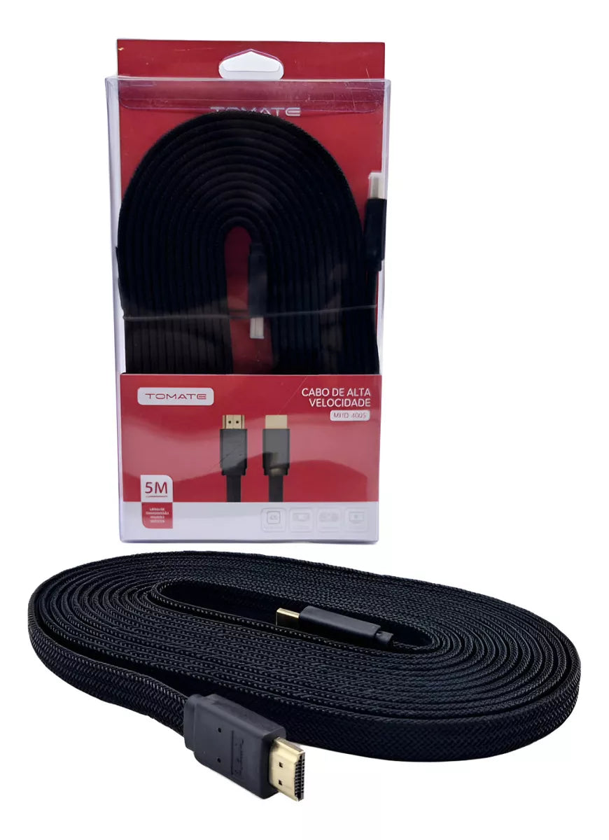 Cabo Hdmi 5 Metros 4k Tomate Mhd 4005 Trama De Nylon