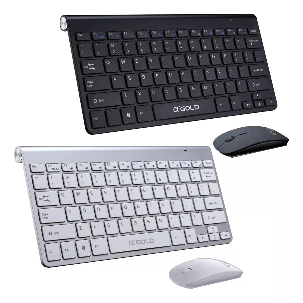 Teclado Sem Fio E Mouse Wireless Super Compacto Premium PRETO TCD02