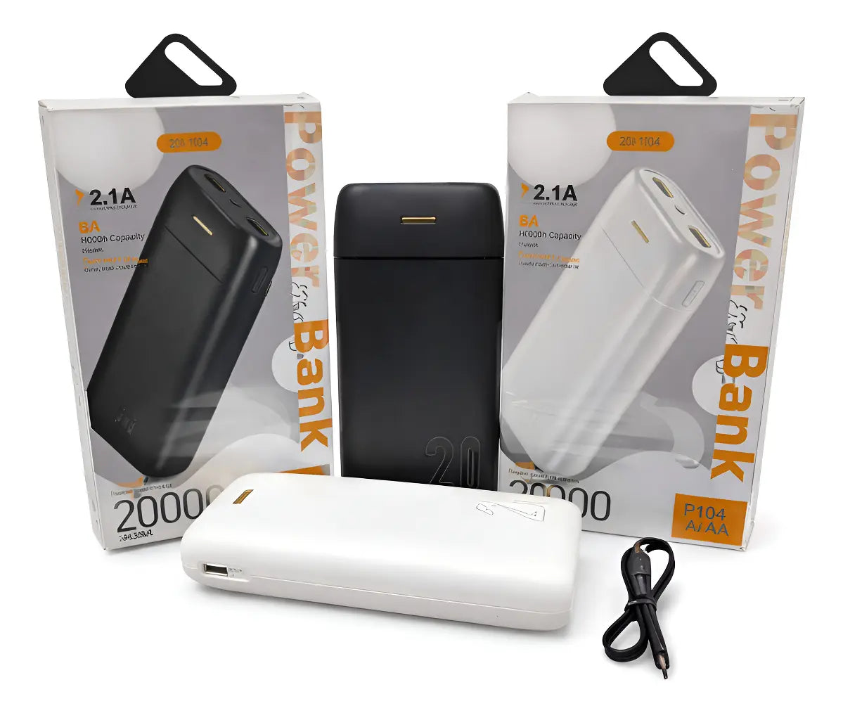 Power Bank 20000mah Portátil Carga Rápida Usb Aa P104