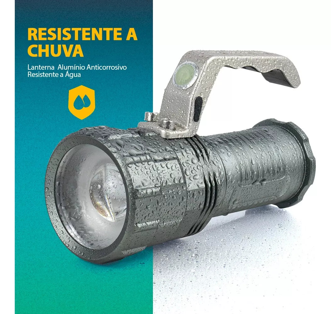 Lanterna Holofote Led De Mão Super Potente C/ Foco Ajustável