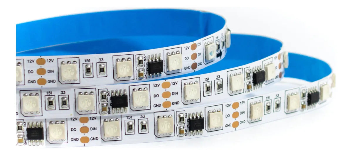 Fita Led Ws2811 Endereçável 5 Metros 300 Leds 12v Ip20 Branca Digital