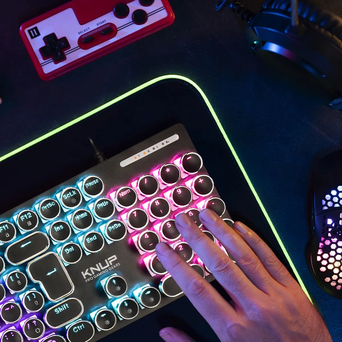 Teclado Mecânico Gamer Knup Iluminação Rgb Switches Black