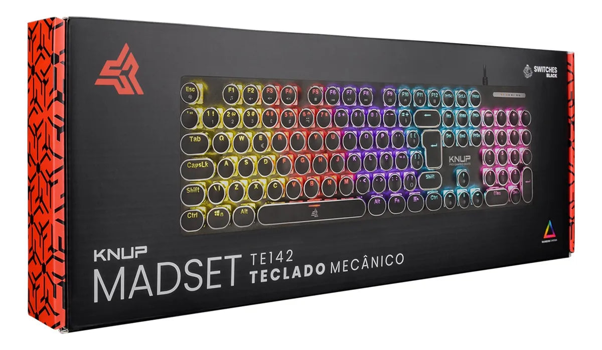 Teclado Mecânico Gamer Knup Iluminação Rgb Switches Black